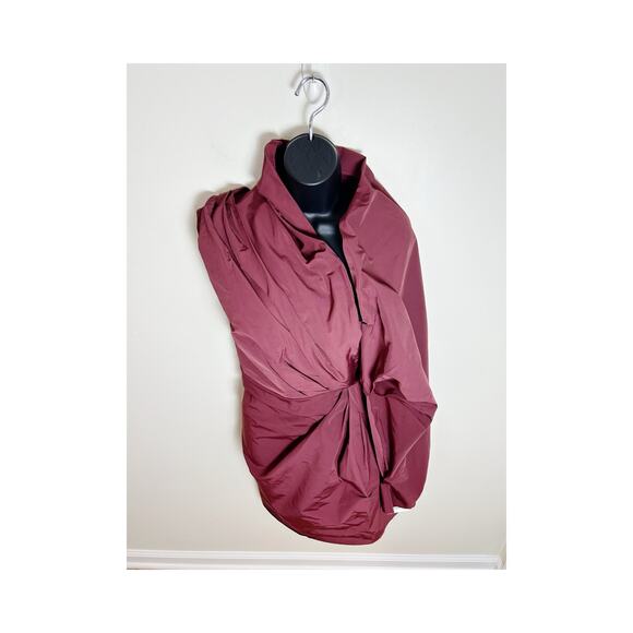 ASOS Edition Burgundy Mini Dress One Sleeve Size 10 New Avant Garde - Picture 4 of 8